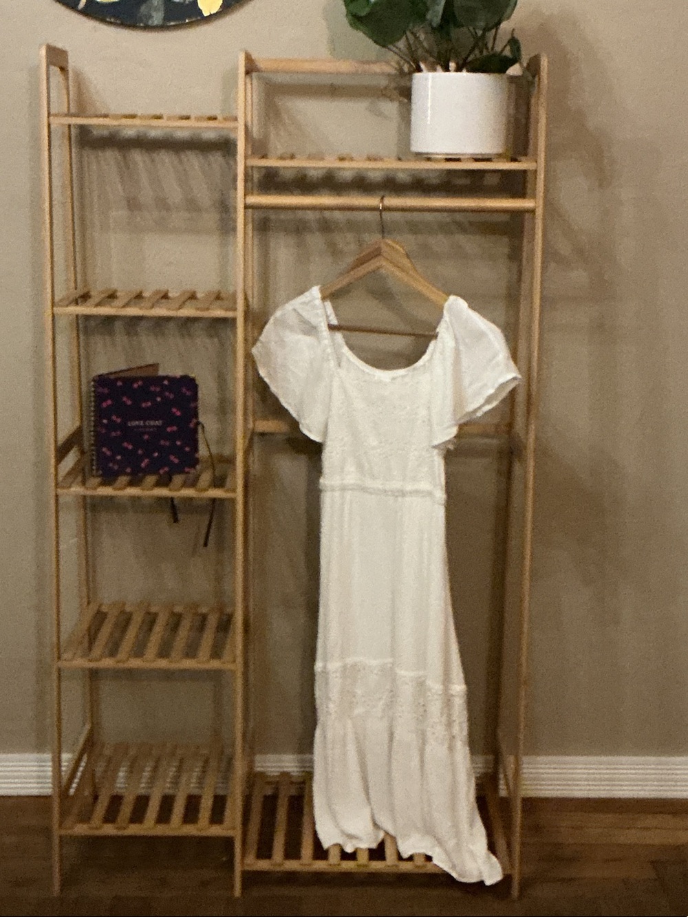 art class Cream Ruffled Sleeve Maxi Dress for Girls